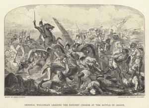 Le général Wellesley menant la charge à la baïonnette à la bataille d